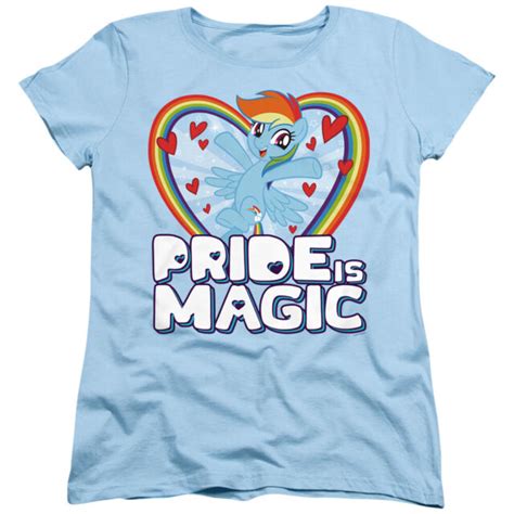 My Little Pony Womens T Shirt Pride Is Magic Light Blue Tee Ebay