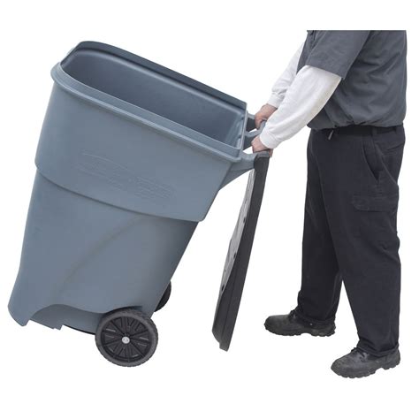 95 Gallon Commercial Rolling Trash Can Grey