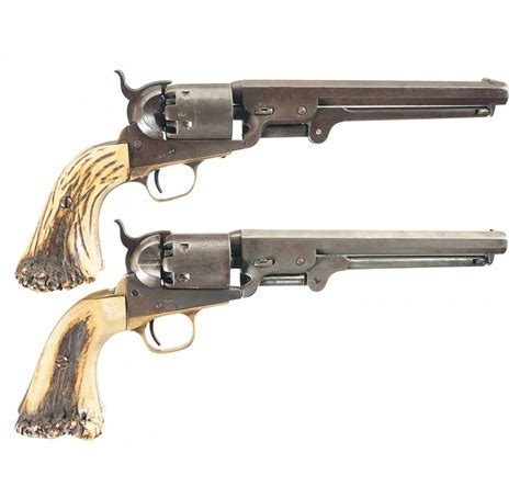 collector s lot of two colt model 1851 navy percussion revolvers with stag grips