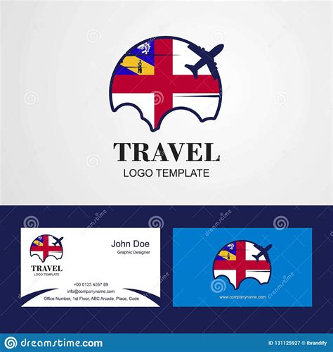 Travel Herm Flag Logo And Visiting Card Design Stock Vector ...