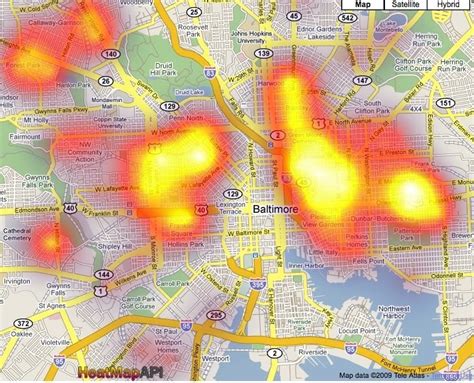 Spotcrime The Publics Crime Map Crime Heat Maps Shootings Baltimore
