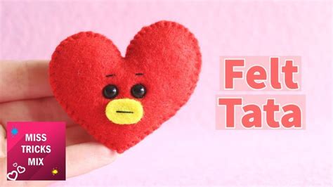 Diy Cute Bt21 Tata Felt Pin Valentine Crafts Kawaii Crafts