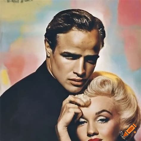 Iconic Photoshoot Of Marlon Brando And Marilyn Monroe With Colorful