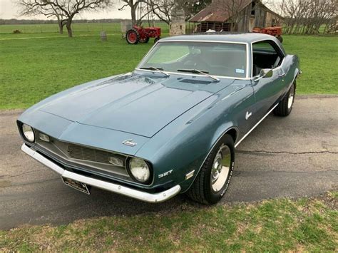 1968 Chevrolet Camaro 43562 Miles Teal Blue Coupe 327 V8 4 Speed