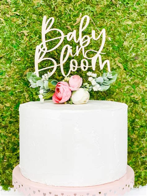 Baby In Bloom Cake Topper Floral Baby Shower Pink And Etsy Uk