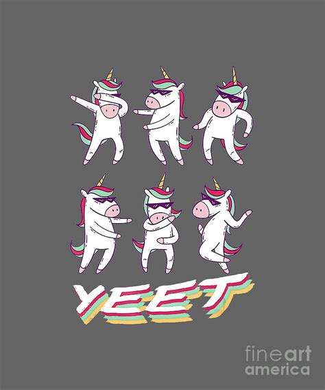 Unicorn Dancing Celebration Yeet Meme Tapestry Textile By Han Nguyen