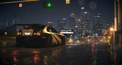 Wallpaper Bmw M3 Gtr Need For Speed Car City Night Rain