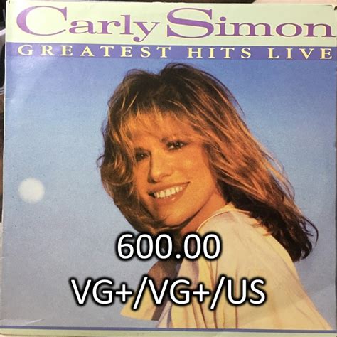 Carly Simon Greatest Hits Live Lp Vinyl Record Hobbies And Toys Music