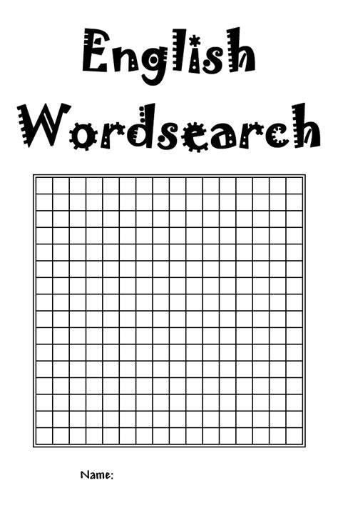 Blank Wordsearch Grid Printable