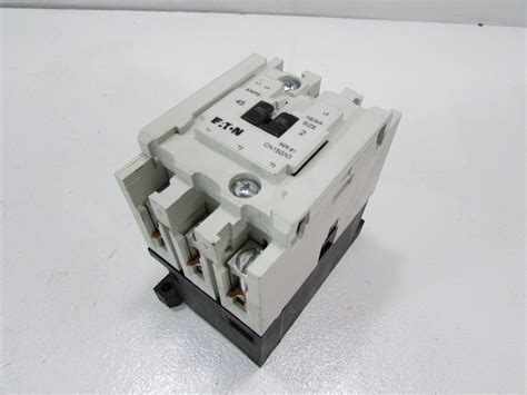 Eaton / cutler hammer contactors used in applications, other than hvac, such as elevators, pools, food processing, pumps/compressors, lighting, hoists and cranes, battery chargers, printing presses, vending machines, and agriculture. CUTLER HAMMER EATON CN15GN3 CONTACTOR NEMA 110-120V