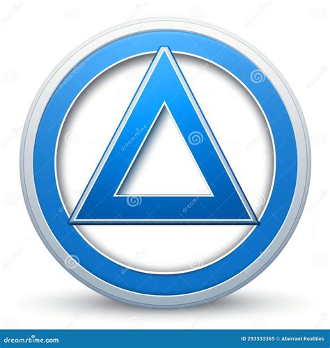 A Blue Triangle Icon On A White Background Stock Illustration
