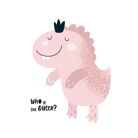 Pink dinosaurs cotton fabric by dashwood, craft cotton, dinosaurs for girls 100% cotton. Cute Pink Dinosaur Princess Baby (с изображениями ...