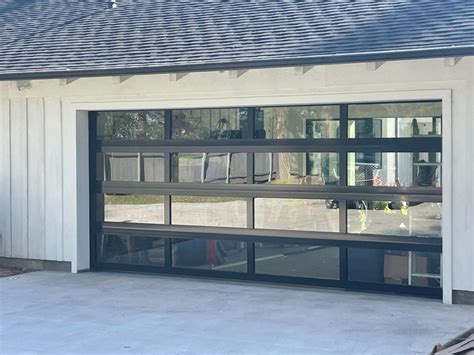 16 X 7 Full View Clear Glass Garage Door In 4 Sections And 4 Etsy