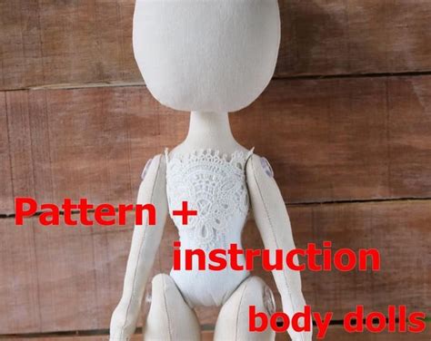 pdf tutorialpattern body doll 23cm 9in cloth doll pattern etsy doll clothes patterns rag
