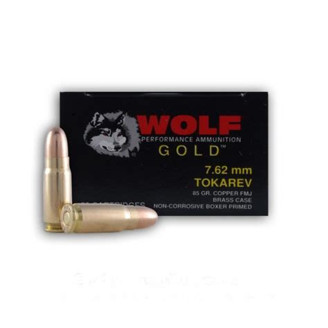762x25mm Tokarev 85 Gr Fmj Wolf Gold 50 Rounds Bushift Best