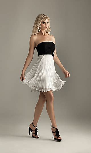 Tea length wedding dress is our specialty. Formal Wedding Dresses: Strapless Black And White Short ...
