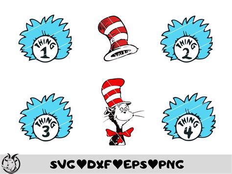 Dr Seuss Svg Thing 1 Thing 2 Svg Svg For Cricut Thing 1 Etsy