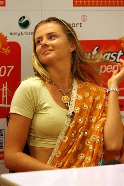 Tennis Player Daniela Hantuchova Of Slovakia Wears An Indian Sari During The 2007 Sunfeast Open