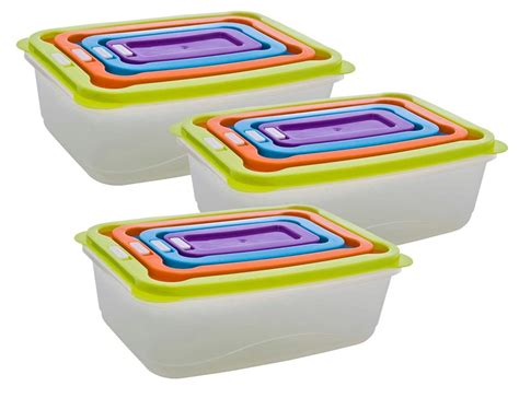 Clear Plastic Food Lunch Boxes Nested Storage Stacking Containers Tubs