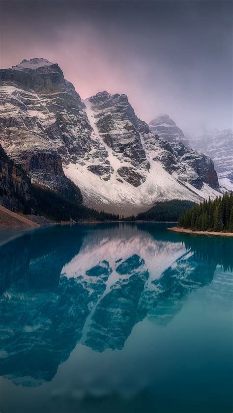 640x1136 Moraine Lake Canadian Rockies Drone View Iphone 55c5sse