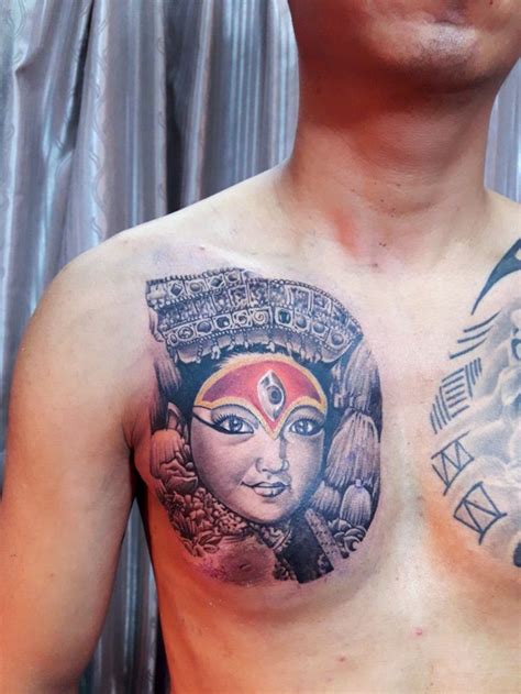kumari goddess tattoo in nepali style