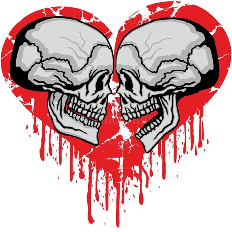 Valentines Skull With Heart Stock Vector Illustration Of Killer