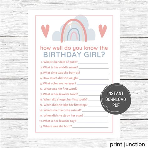 First Birthday Games 1st Birthday Party Games Who Knows Baby Etsy