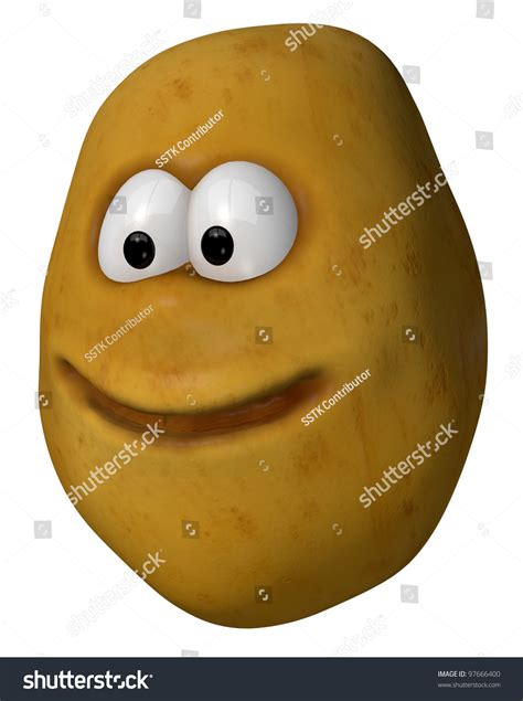 Funny Potato With Cartoon Face 3d Illustration 97666400 Shutterstock