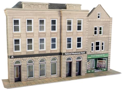 Po271 00h0 Scale Low Relief Bank And Shop Berkshire Dolls House And