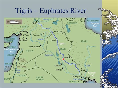 Middle East Map Euphrates River Map