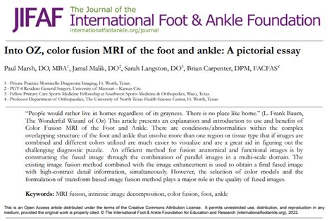 Journal Of The International Foot And Ankle Foundation