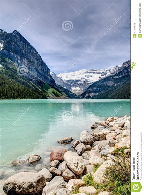 Beautiful Lake Louise In The Canadian Rockies Stock Image Image Of