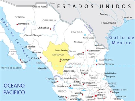 Mapa De Durango Mapa Físico Geográfico Político Turístico Y Temático
