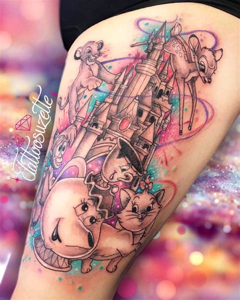 Watercolor Disney Tattoo Disney Sleeve Tattoos Disney Tattoos