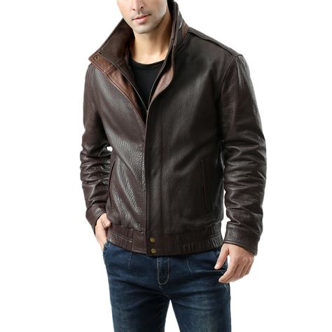 Bgsd Mens Brandon New Zealand Lambskin Leather Bomber Jacket