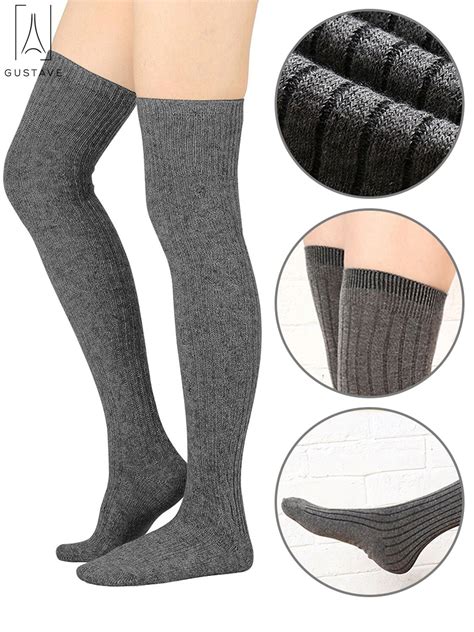 Gustavedesign Women Girls Thigh High Sock Soft Over Knee Extra Long Boot Stocking Legging Warmer
