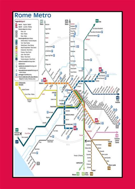Rome Metro Tube Subway Map 11x17 By Davidsphotography On Etsy Séjour