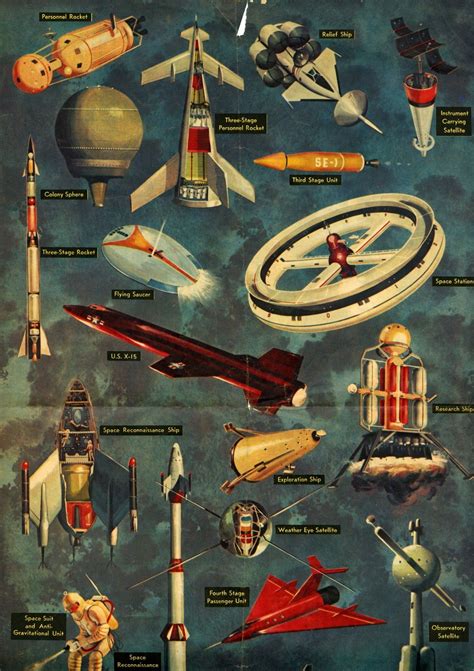 Vintage S P A C E Vintage Spaceship Space Illustration Retro Futurism