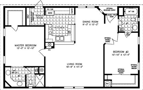 1000 Sq Foot House Plans The Tnr 4446b Manufactured Home Floor Plan