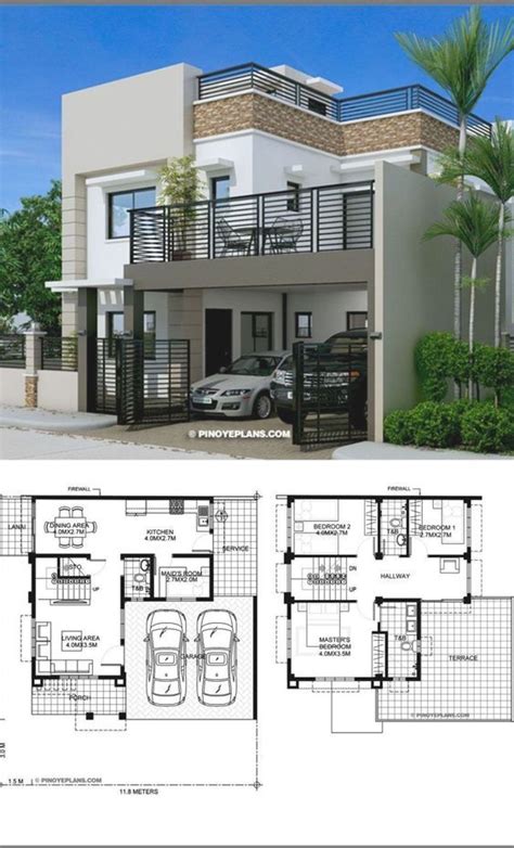 4 Bedroom Duplex House Plans Elegant Home Design Plan 8x15m With 4