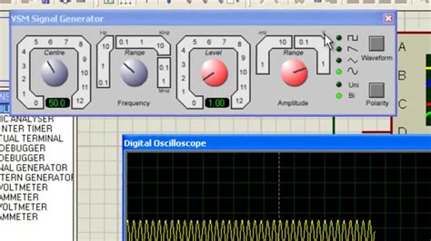 How To Use Signal Generator And Oscilloscope In Proteus Youtube