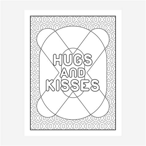 Hugs And Kisses Coloring Coloring Pages