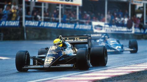 Ayrton Senna Lotus 97t On His Way To Winning The 1985 Belgian Grand