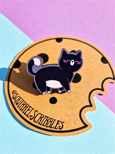 Black Cat Wooden Pin Cat Lovers T Folksy
