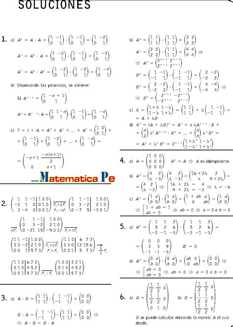Matrices MatemÁticas 2 Bachillerato Ejercicios Resueltos Pdf