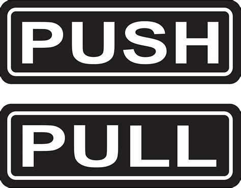 6 Push Pull Door Sticker Decal Sticky Self Adhesive Entrance Enter