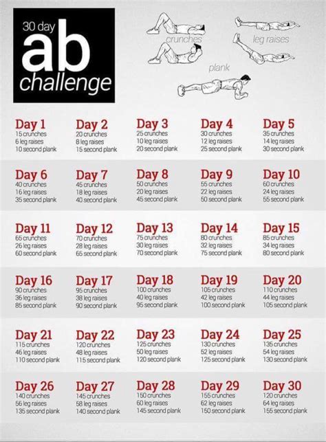 printable 30 day abs challenge