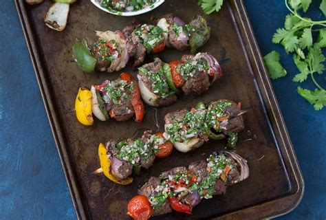 Beef Kebabs With Chimichurri Sauce A Classic Twist