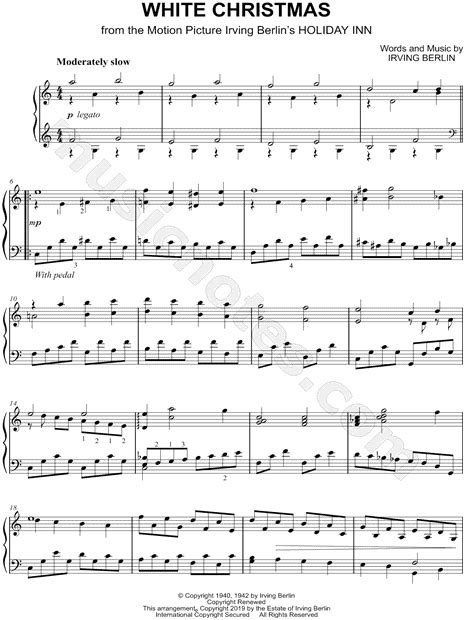 I'm dreaming of a white christmas with every christmas card i write may your days be merry and bright Bing Crosby "White Christmas" Sheet Music (Piano Solo) in ...
