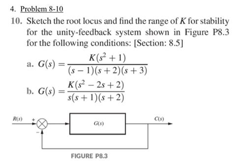 Solved 4 Problem 8 10 10 Sketch The Root Locus And Find